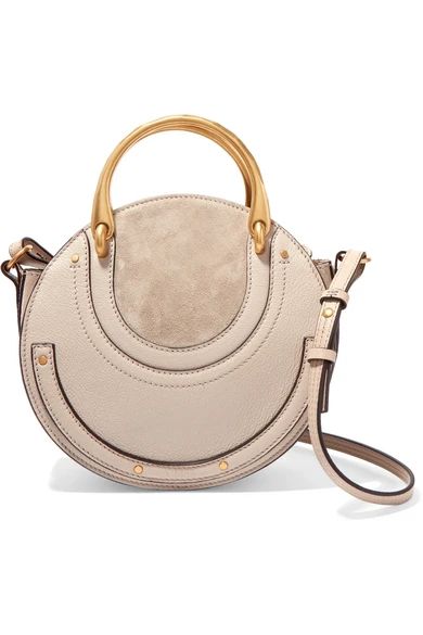 Pixie small suede and textured-leather shoulder bag | NET-A-PORTER (US)