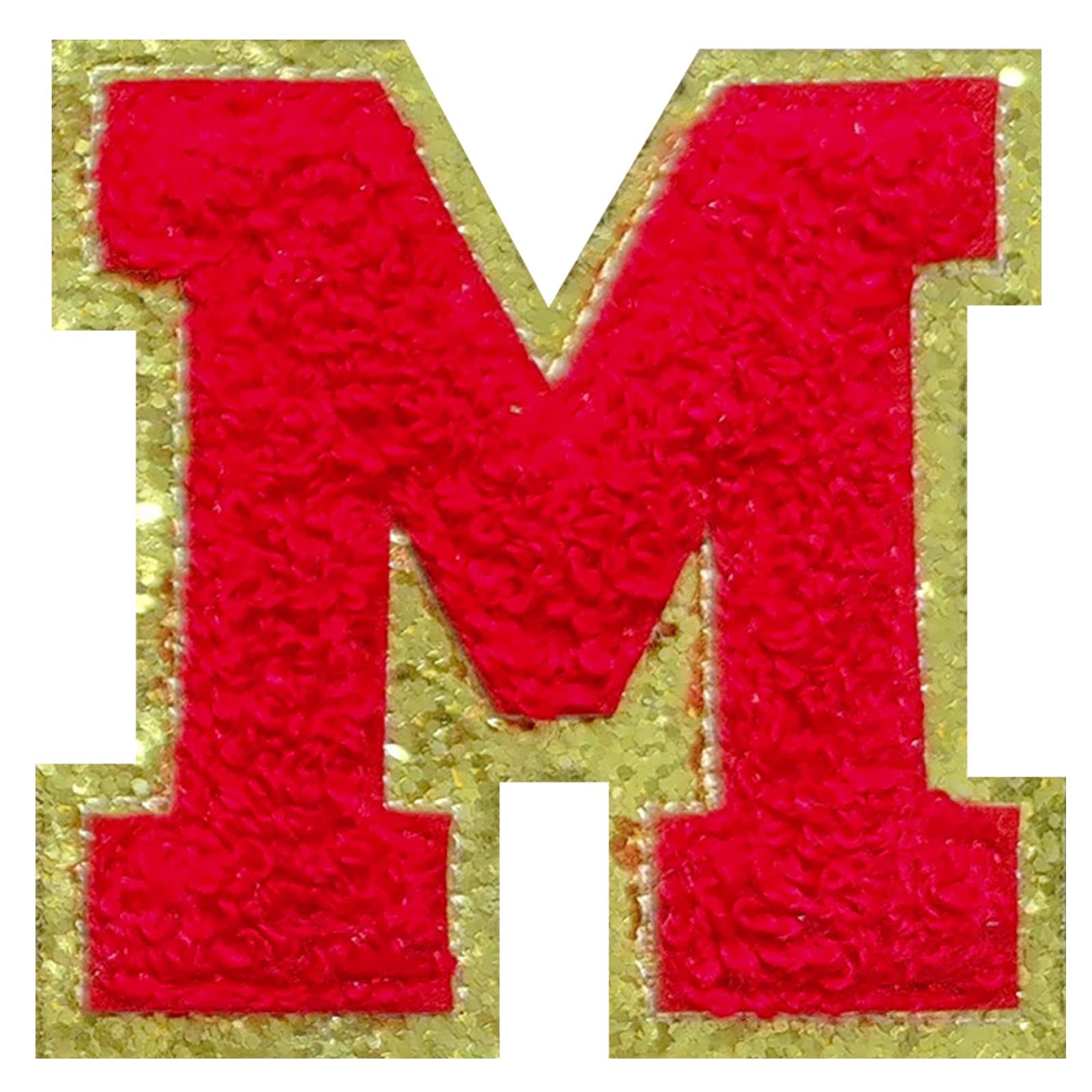 4Pcs Red Chenille Letter, 2.2" Iron on Letters Patches, Chenille Letter Patches for Clothing (M) | Amazon (US)
