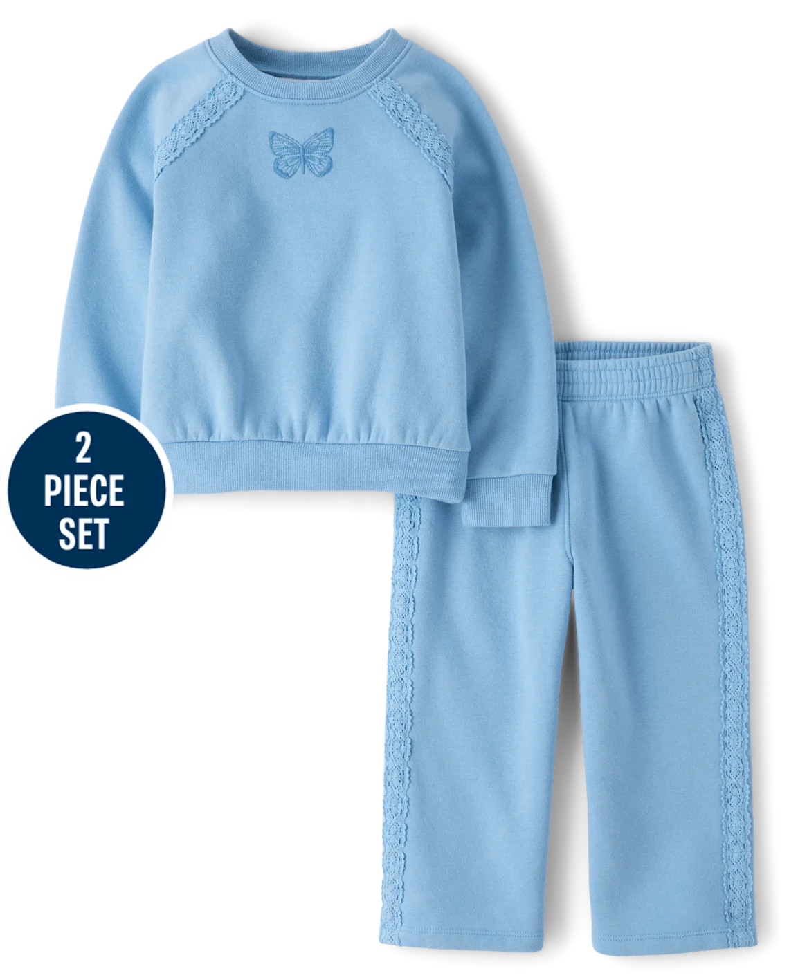 Toddler Girls Crochet Premium Fleece 2-Piece Set - blue | The Children's Place