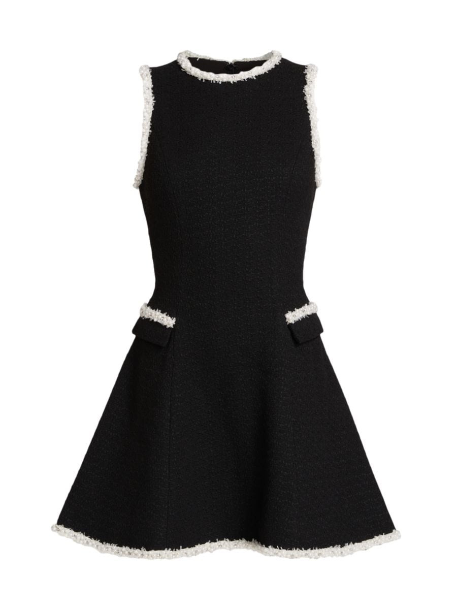 Galadriel Faux Pearl-Trimmed Tweed Minidress | Saks Fifth Avenue