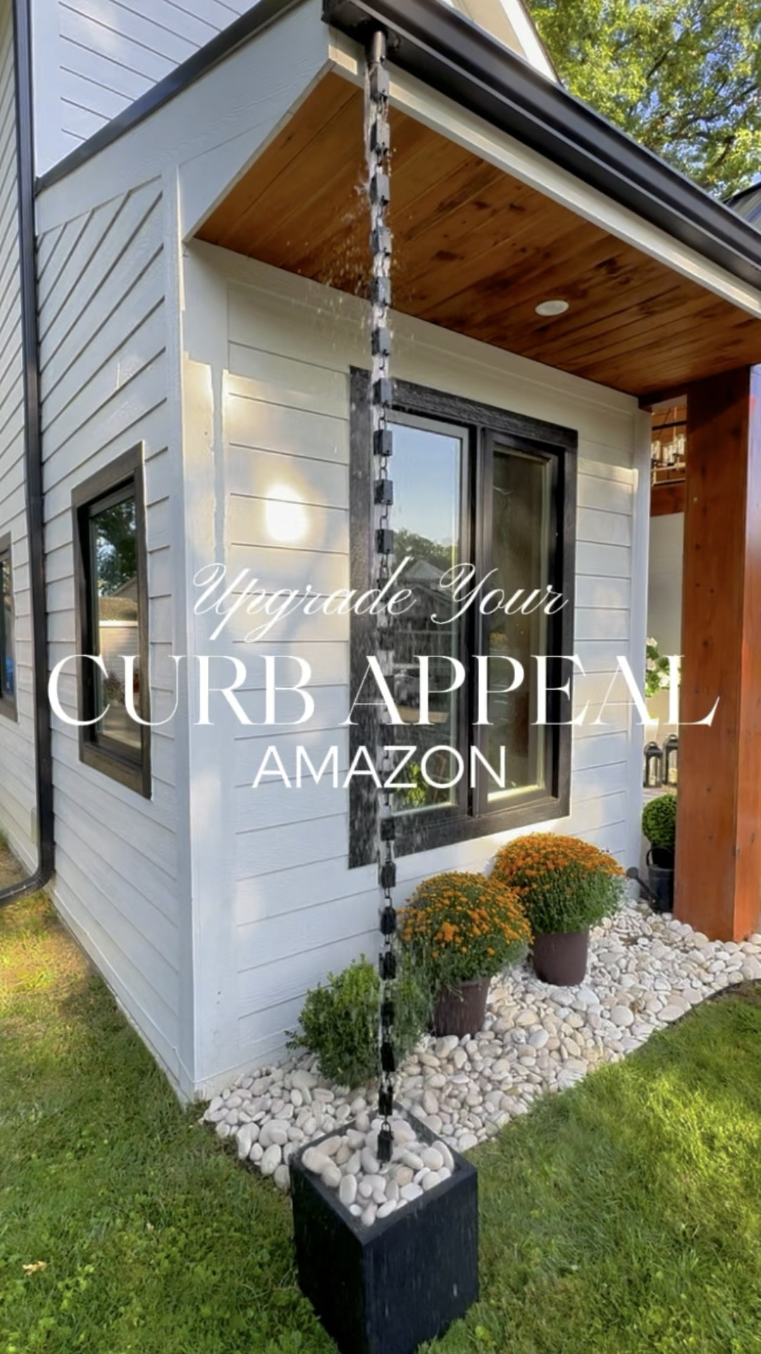 Easily Upgrade Your Curb Appeal with a Rain Chain. 

I love the this aesthetic look as opposed to a bulky and dated looking downspout. 

Rain Chains | Home Decor | Curb Appral | Upgrade | Home Upgrade | Home Renovation | @rainchainsdirect.

#LTKFindsUnder50 #LTKHome #LTKVideo