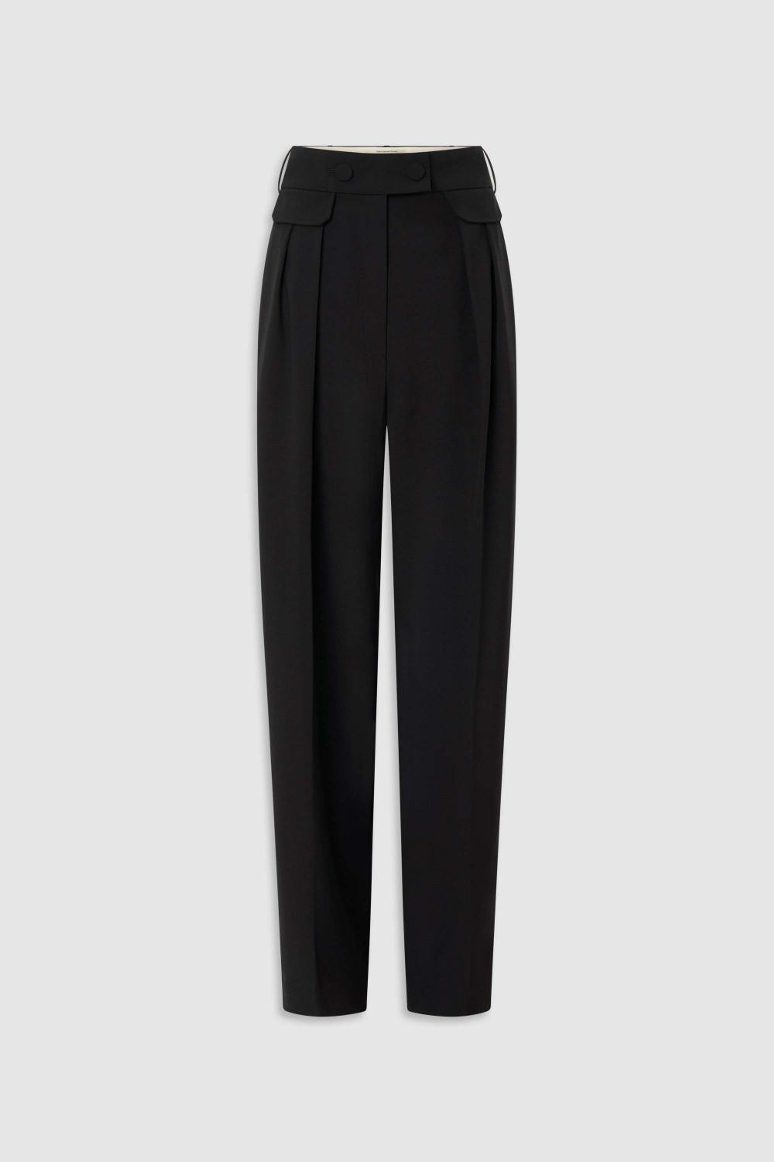 HIGH WAIST PLEAT PANT BLACK | Oroton