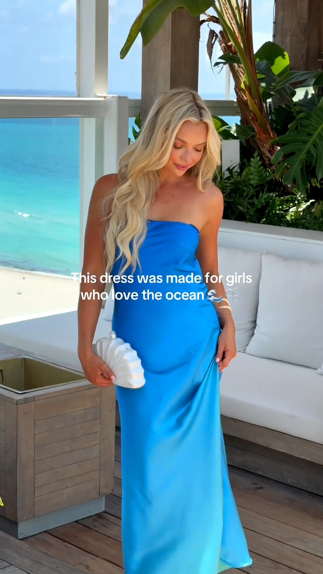 A look for the ocean girls 🌊🩵 #vacayootd #blue #bluedress