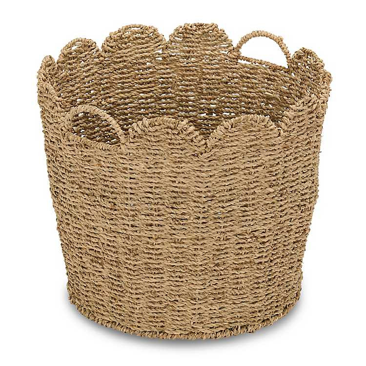 Seagrass Scalloped Edge Basket | Kirklands