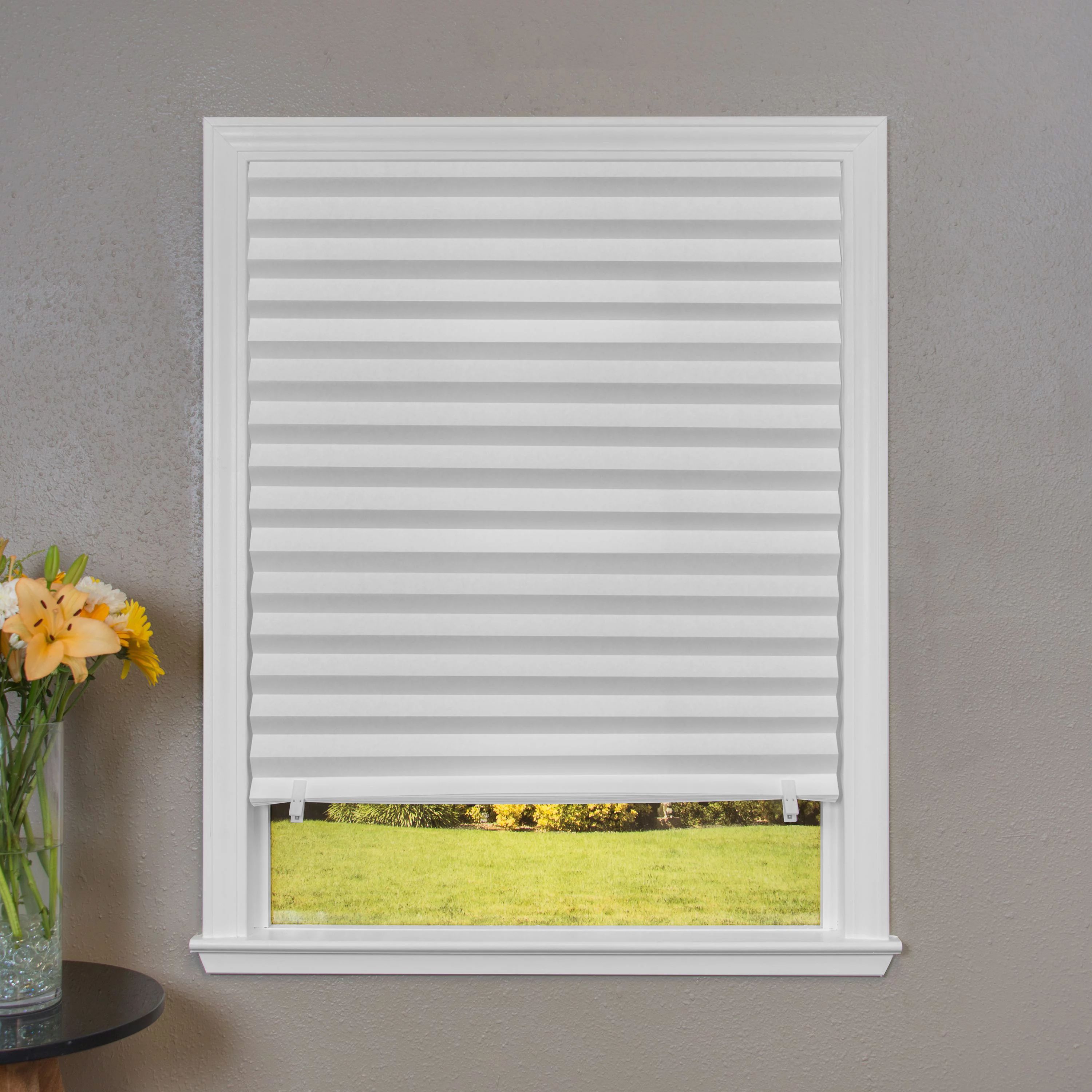 Redi Shade Cordless White Paper Light Filtering Pleated Shade, 1.5" x 36" | Walmart (US)