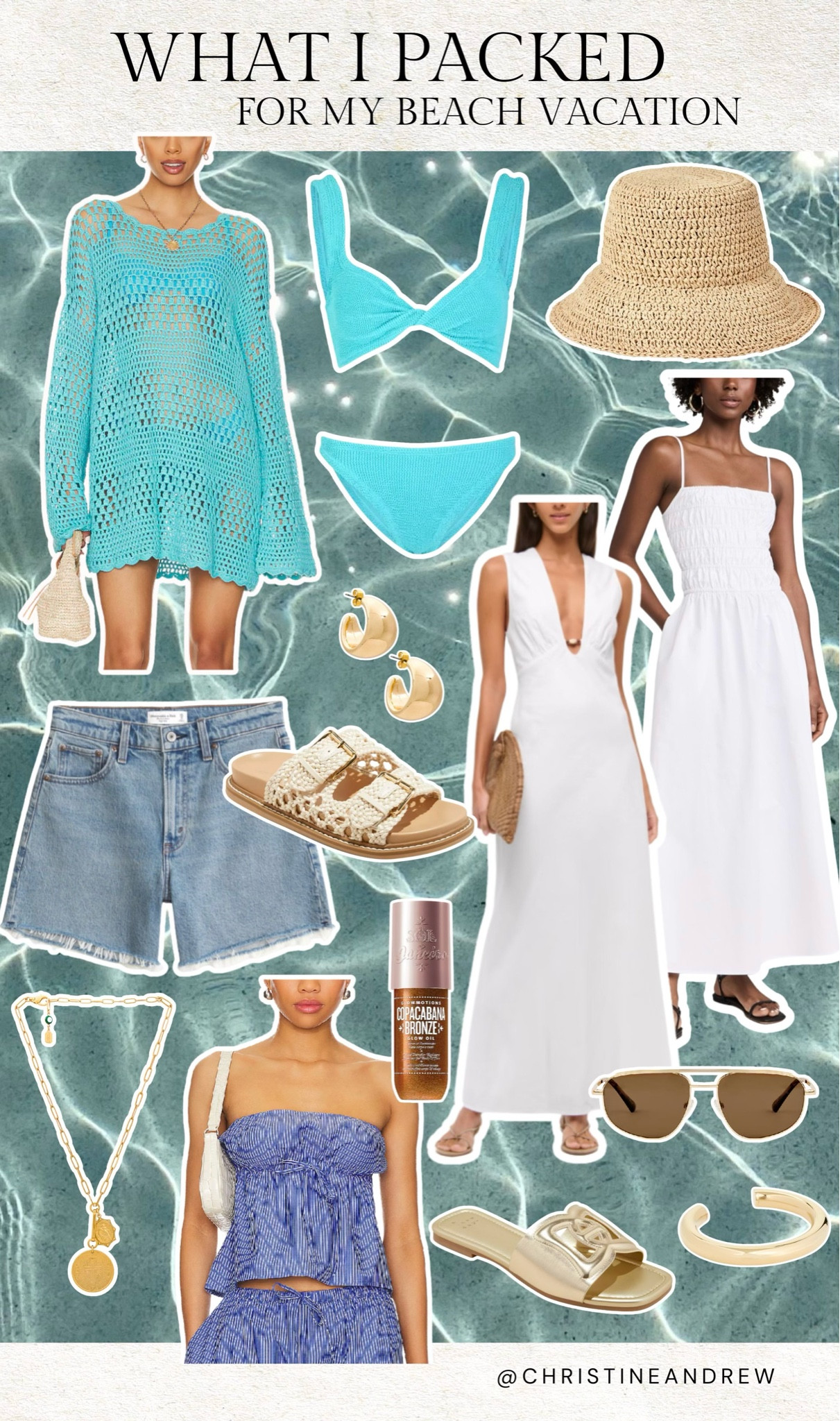 What I packed for my beach vacation 🩵 my sandals and denim shorts are on sale 20% off this weekend!

Abercrombie sale, target sale, revolve, blue bikini, swimsuit coverup, hunza g, gold necklace, jean shorts, bucket hat, beach outfit, vacation outfit 

#LTKShoeCrush #LTKSwim #LTKSaleAlert