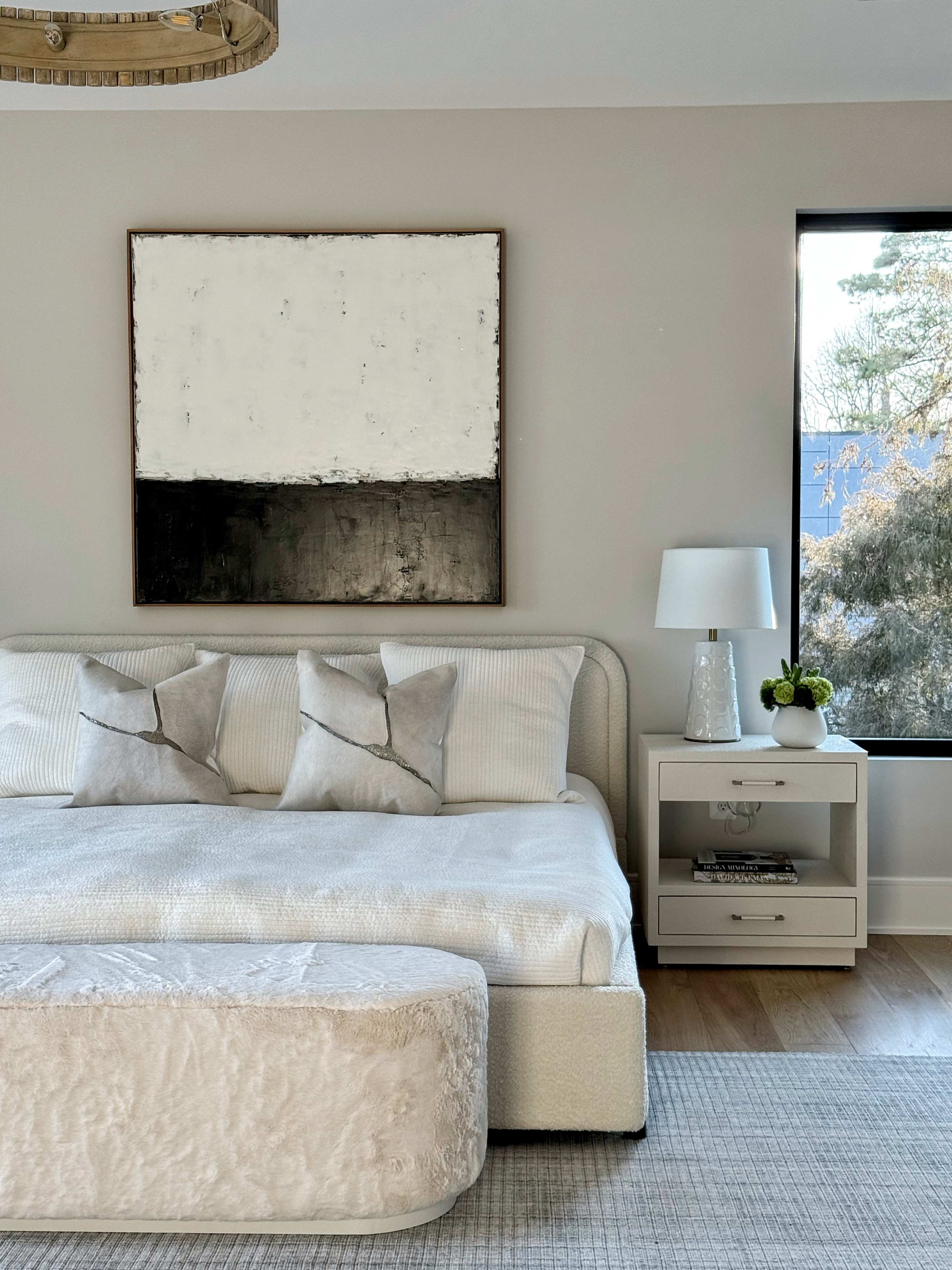 Shop the Look: Boxwood Bedroom Design

upholstered neutral bed, large-scale modern abstract art, nightstand, table lamp, upholstered bench, neutral rug, pillow covers, pillow inserts
 

 #LTKHome