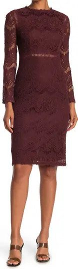 Lace Long Sleeve Midi Dress | Nordstrom Rack