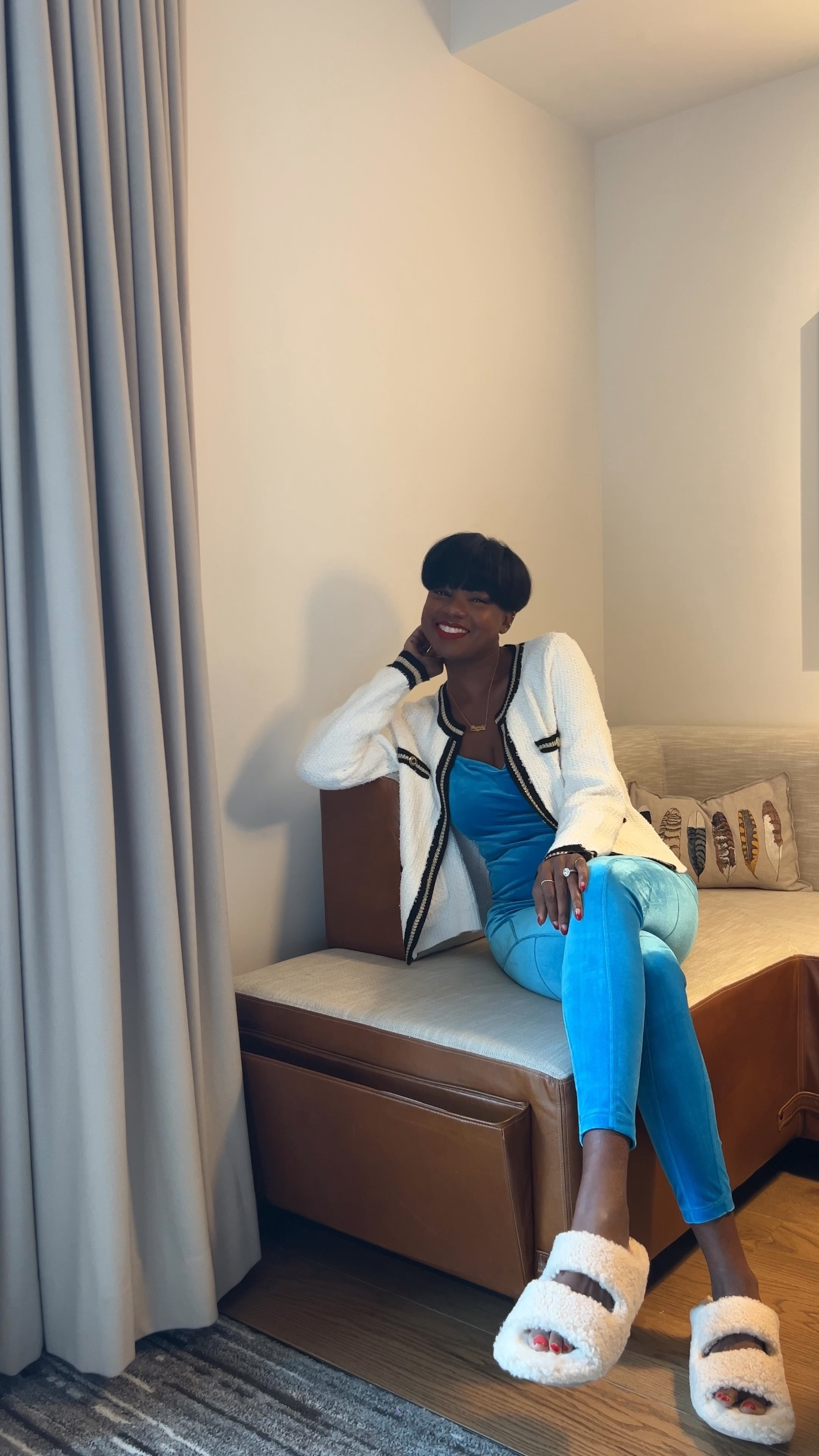 Travel outfit! Blue velvet legging, velvet cami and white cardigan from Lilly Pulitzer. Cozy, casual and colorful! 

#LTKtravel #LTKstyletip #LTKHoliday