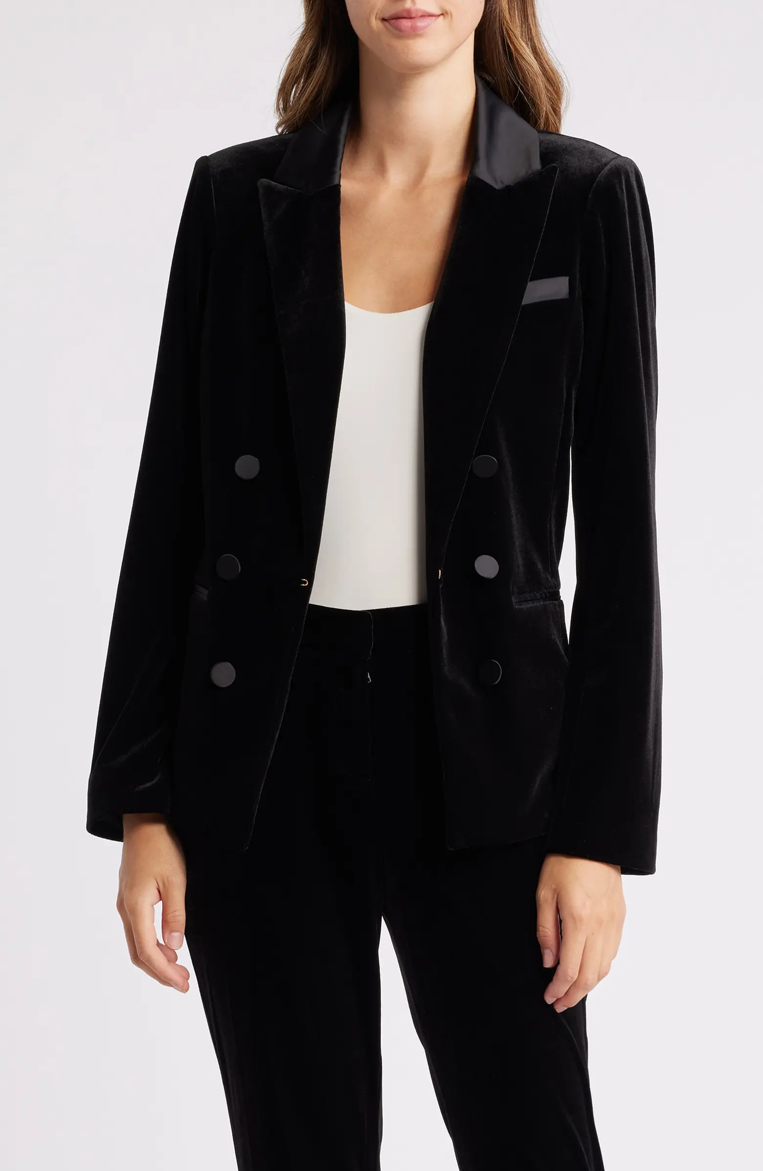 Faux Double Breasted Velvet Blazer | Nordstrom