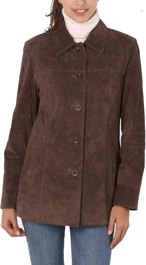 BGSD Women Anna Suede Leather Car Coat (Also available in Plus Size & Petite) | Amazon (US)