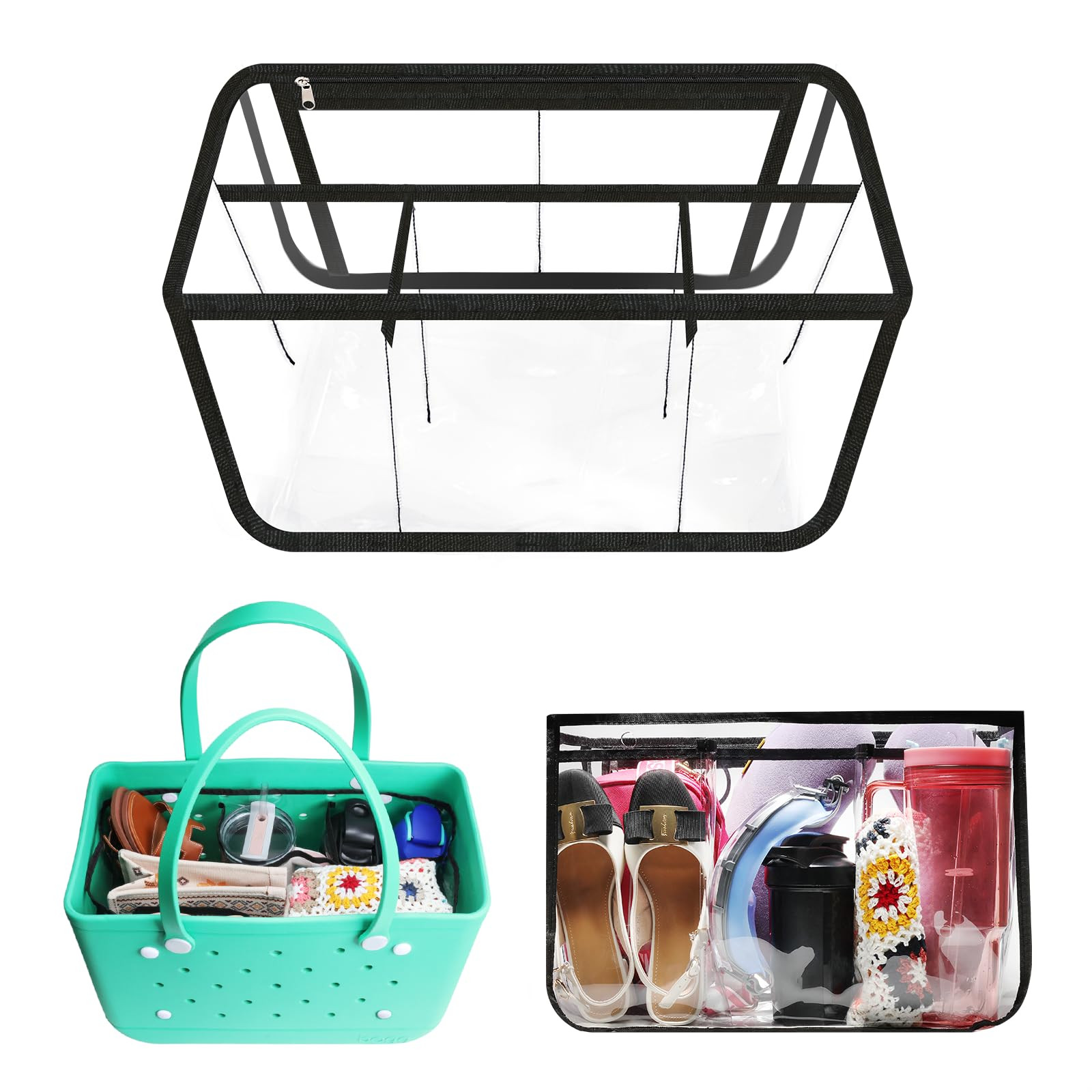 Clear Beach Bag Organizer Original Accessories for Bogg Bag X Large Storage Bag Suitable for Bogg... | Amazon (US)
