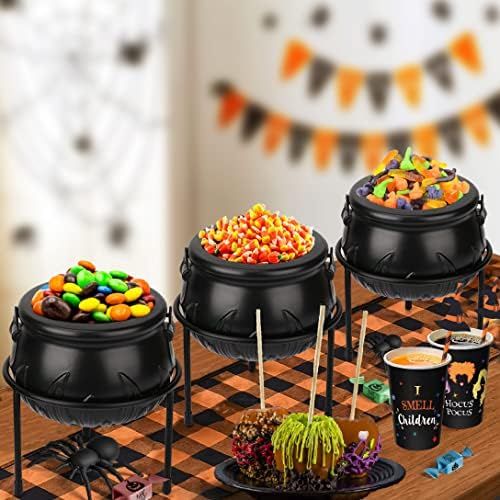 Halloween Party Decorations, Set of 3 Witches Cauldron Serving Bowls on Stand, Halloween Decor Bl... | Amazon (US)
