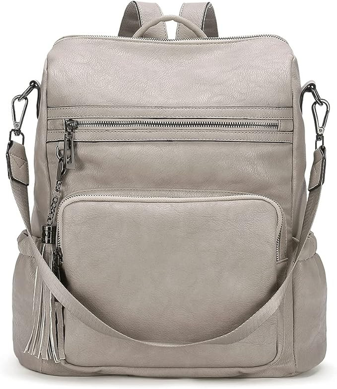 CLUCI Backpack Purse for Women Fashion Leather Designer Travel Large Ladies Shoulder Bags with Ta... | Amazon (US)