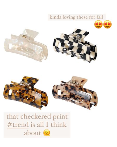 The #clawclip trend and cream saves are my FAV 90s #throwbacktrend | Checkered Print Trend | #amazonfind #amazonfashion #hair #fallootd #casualfriday

#LTKbeauty #LTKstyletip