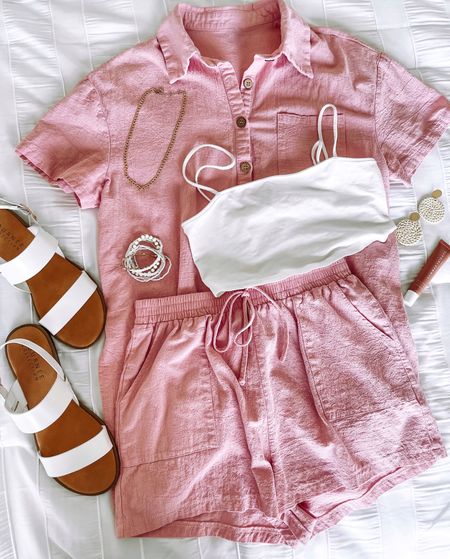 Vacation outfit, summer outfit, two piece short set, matching set, greece outfit idea 

#LTKstyletip #LTKtravel #LTKFind