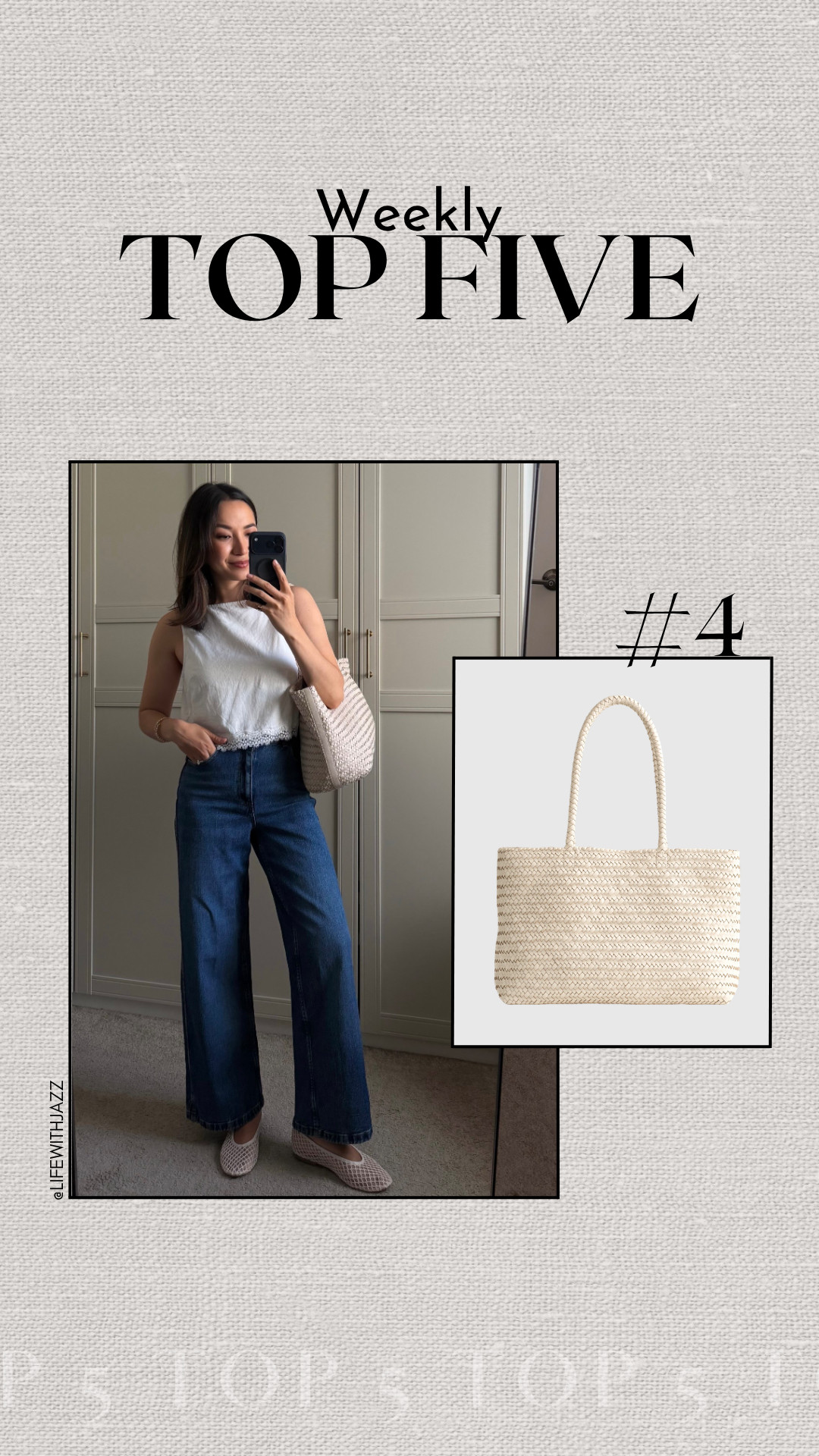 #4 bestseller this week: madewell woven tote 

the perfect, medium sized, everyday tote bag, this cream color was just restocked! comes in a few other colors 

 #LTKxMadewell #LTKootd