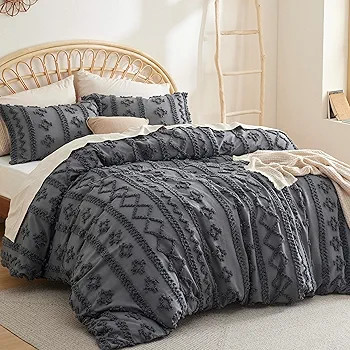 Bedsure Boho Duvet Cover Queen - Tufted Duvet Cover Queen Size for All Seasons, 3 Pieces Soft Sha... | Amazon (US)
