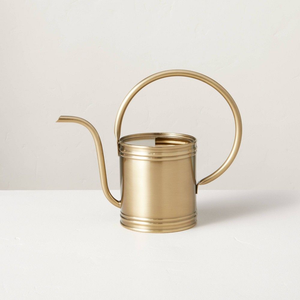 1L Accented Metal Watering Can Brass Finish - Hearth & Hand with Magnolia | Target
