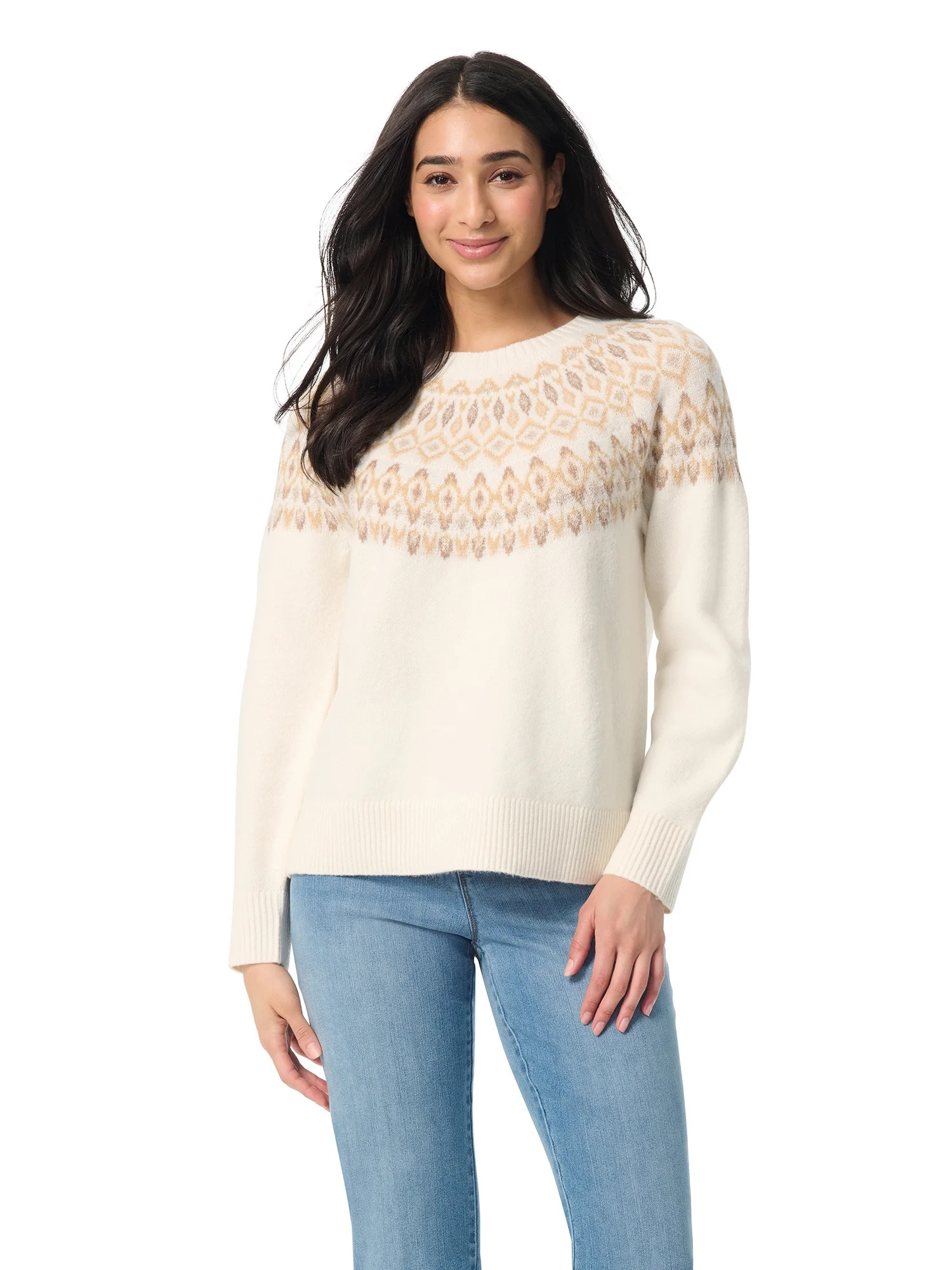 Gloria Vanderbilt Swan Series Women's Fairisle Sweater, Sizes S-3XL | Walmart (US)