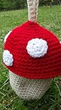 Mushroom handmade purse - red with white polka dots - crochet - free shipping- lined | Amazon (US)