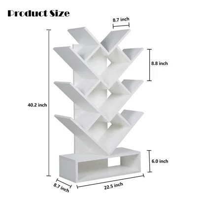 White Tree Bookshelf 5 Shelf Tree Bookcase Small Wood Standing Book Shelf Free Standing Book Tree Rack | Wayfair Professional