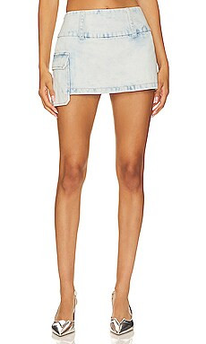 BY.DYLN Pippa Skirt in Light Denim from Revolve.com | Revolve Clothing (Global)