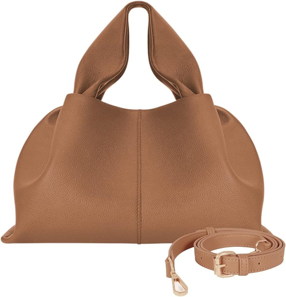 Genuine Leather Handbags for Women,Solid Color Top Handle Tote Crossbody Hobo Bags,Shoulder Bag | Amazon (US)