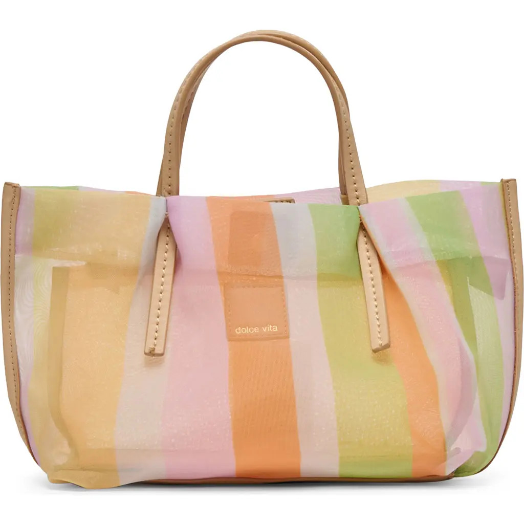 Dolce Vita Selene Mesh Tote Bag in Pink Stripe Multi at Nordstrom | Nordstrom