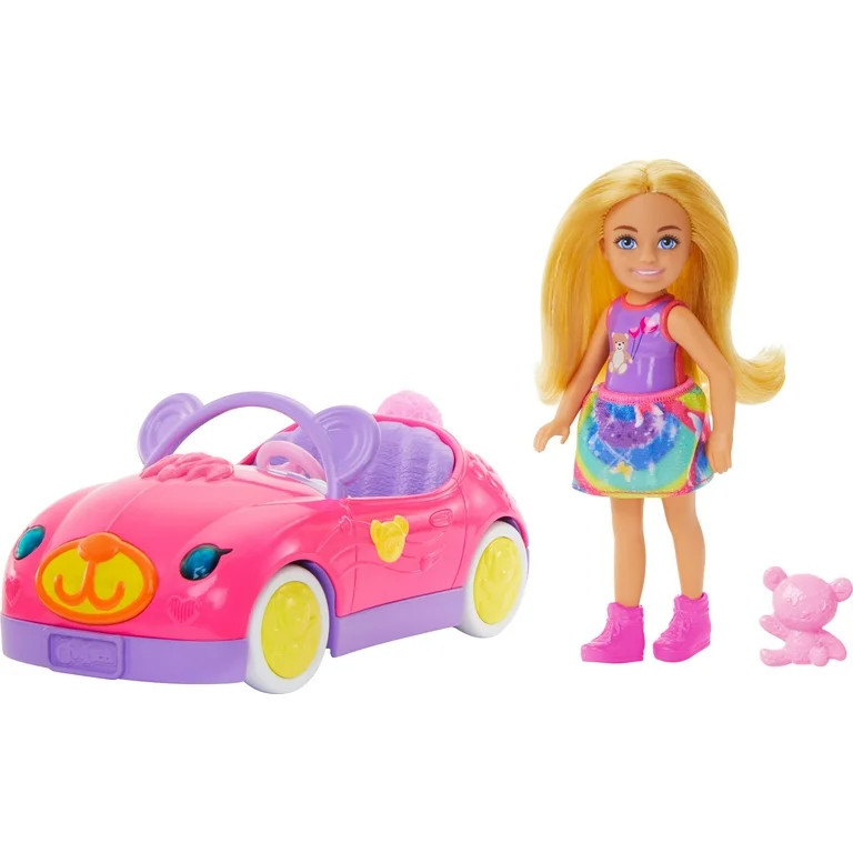 Barbie Chelsea Vehicle Set with Blonde Small Doll, Toy Car & Teddy Bear Accessory | Walmart (US)