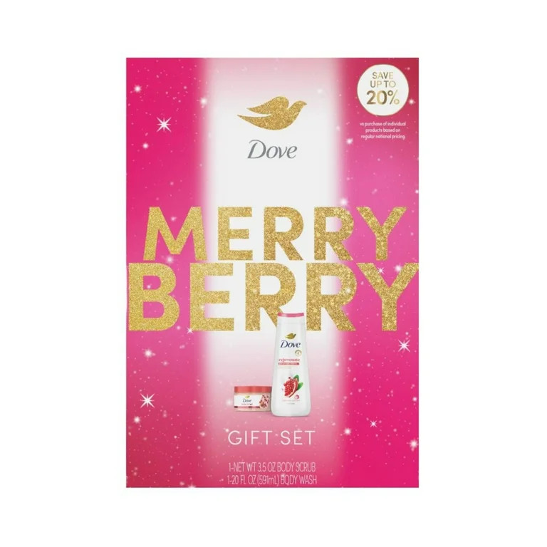 Dove Limited Edition Merry Berry Set Pomegranate & Hibiscus Rejuvenating Body Wash & Scrub, 2 Cou... | Walmart (US)