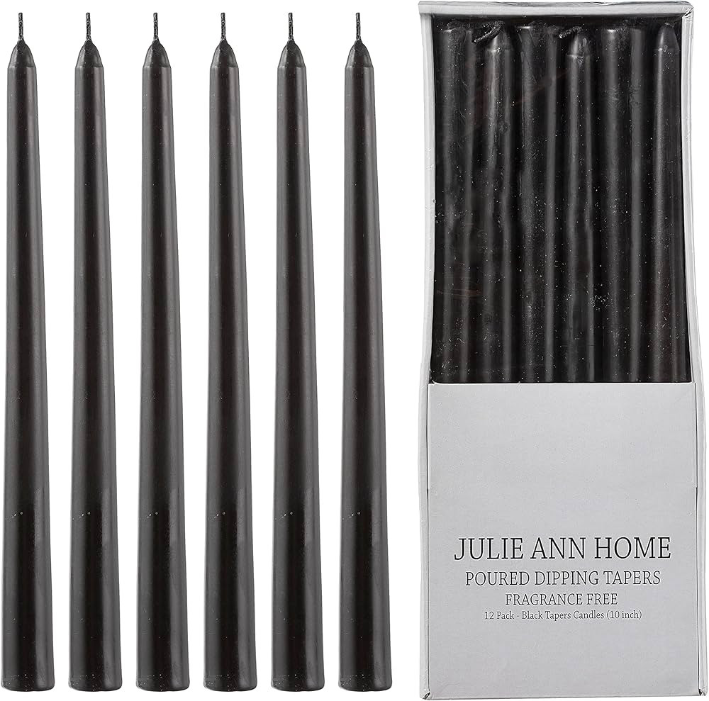 Unscented Black Taper Candles for Home – 10 Inch Tall Clean Burning Candlesticks | Perfect for ... | Amazon (US)
