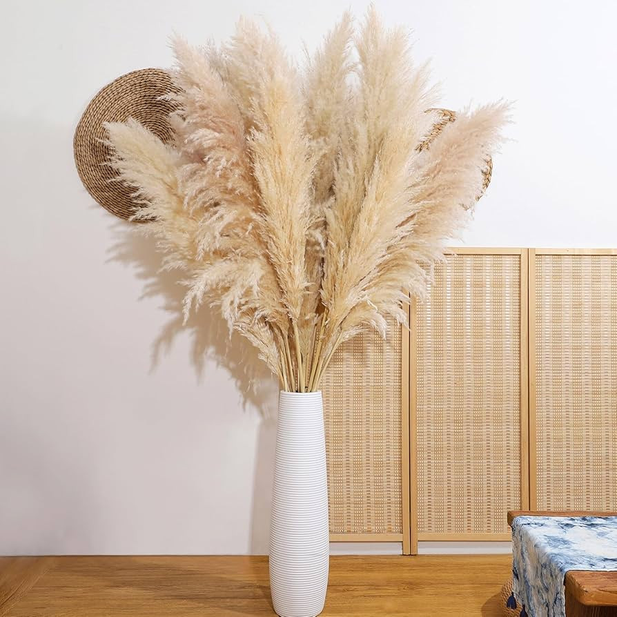 Pampas Grass Decor Tall, 47" Inch 10 Stems Natural Pompas Grass, Dried Pampas Grass for Wedding, ... | Amazon (US)