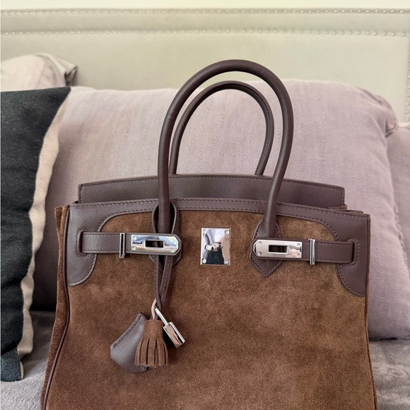 Brown Suede and Leather Handbag | Poshmark