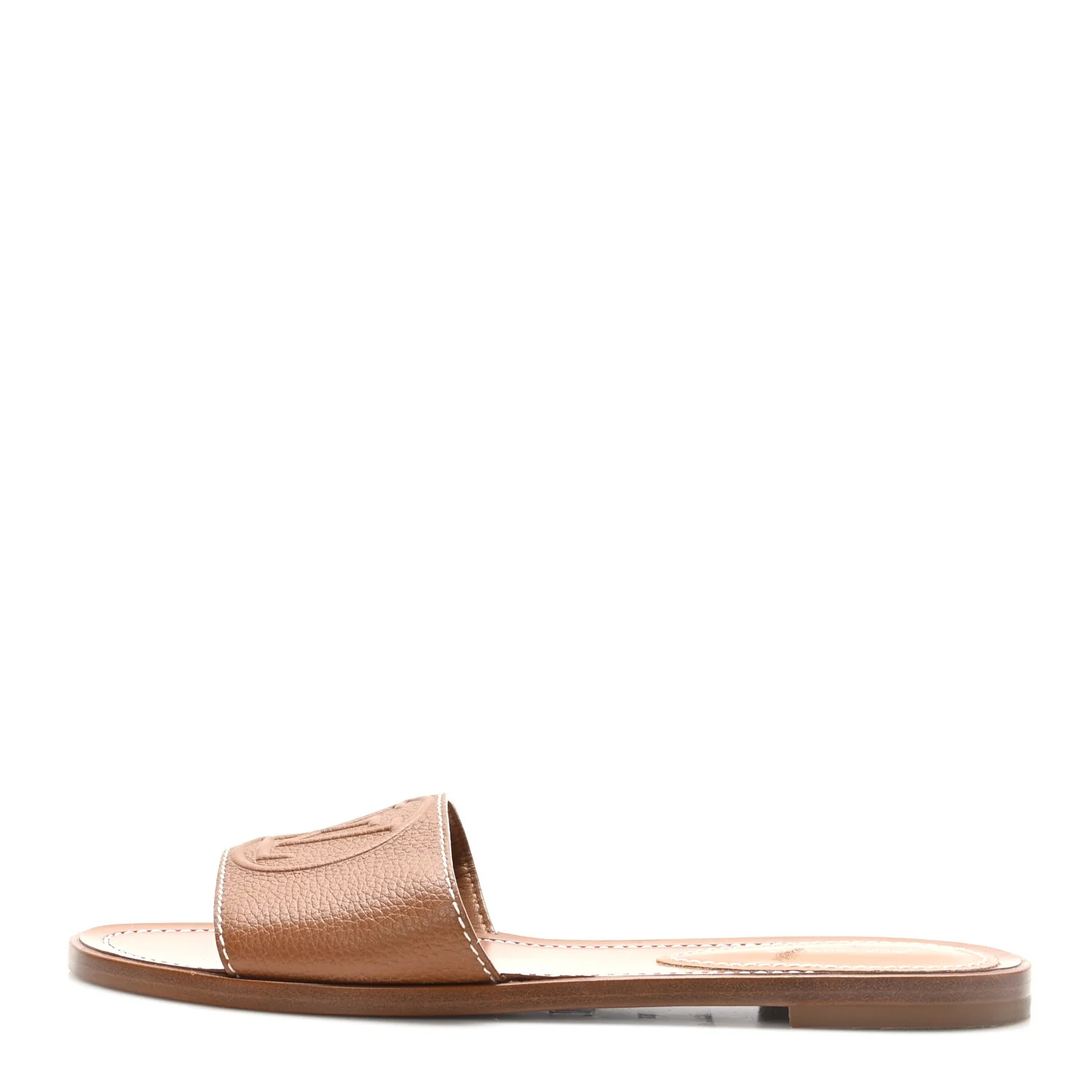 Calfskin Lock It Flat Mule 37 Cognac | FASHIONPHILE (US)