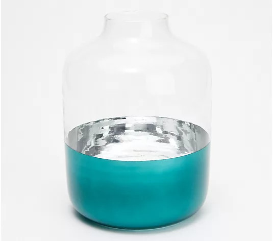 11" Large Emerald Green Dipped Glass Vase by Lauren McBride - QVC.com | QVC