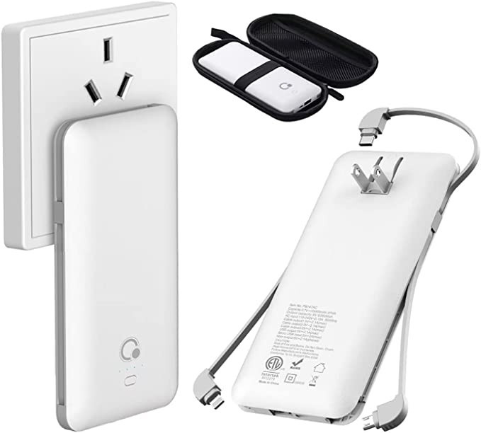 10000mAh Q Portable Charger, Ultra Slim USB C Power Bank, 4 Output Dual Input External Battery Pa... | Amazon (US)