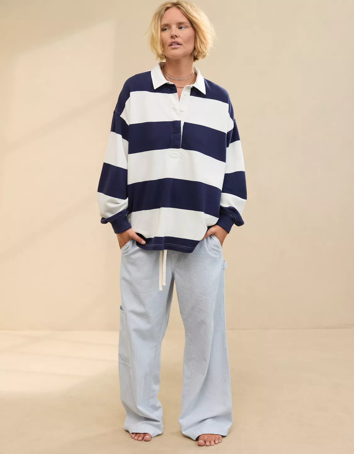 Aerie Prep Rally Rugby Sweatshirt | American Eagle Outfitters (US & CA)