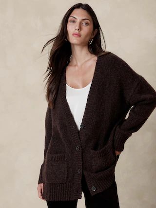 Phoebe Oversized Wool-Cotton Cardigan | Banana Republic (US)