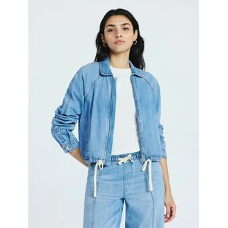 Scoop Women's and Women's Plus Denim Bomber Jacket, Midweight, Sizes XS-4X | Walmart (US)