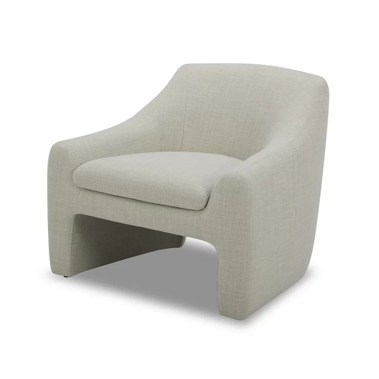 Better Homes & Gardens Emerson Curvy Accent Chair, Cream Linen - Walmart.com | Walmart (US)