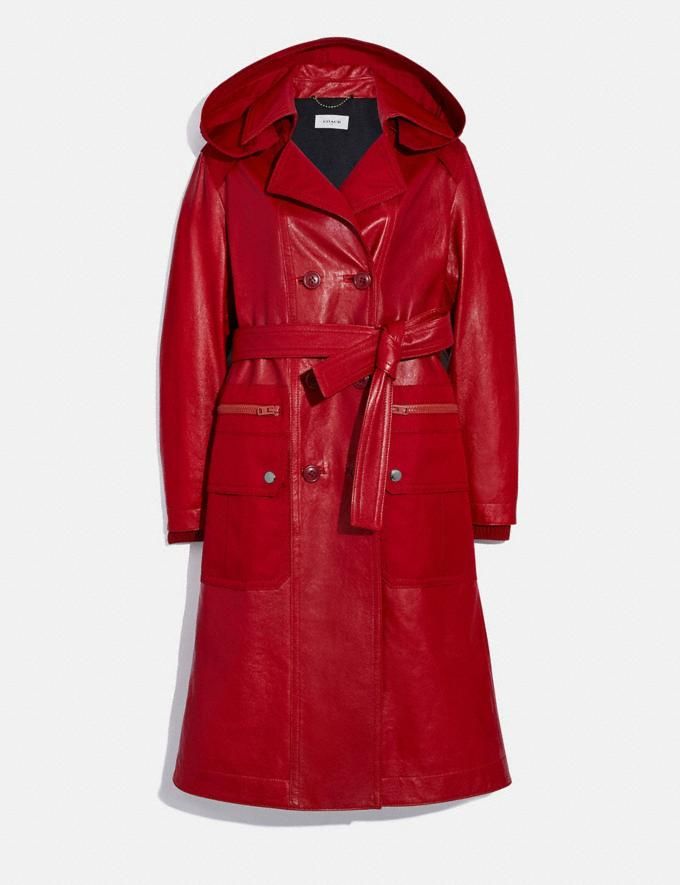 leather trench with ruching detail | Coach (US)