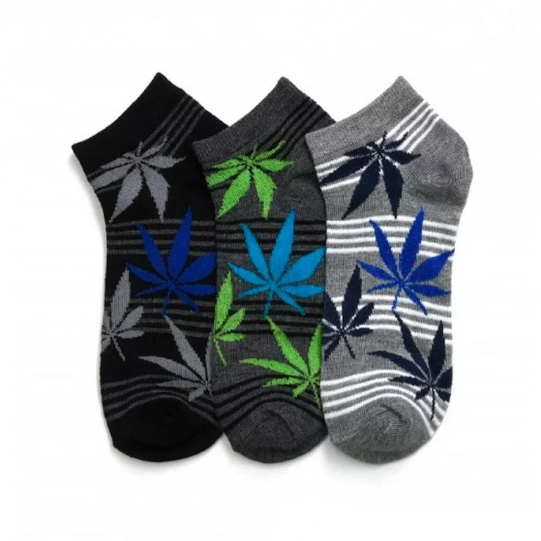 12 Pair Ankle Socks Cannabis Leaf Weed Pot Crew Low Cut Running Men Women 10-13 | Walmart (US)