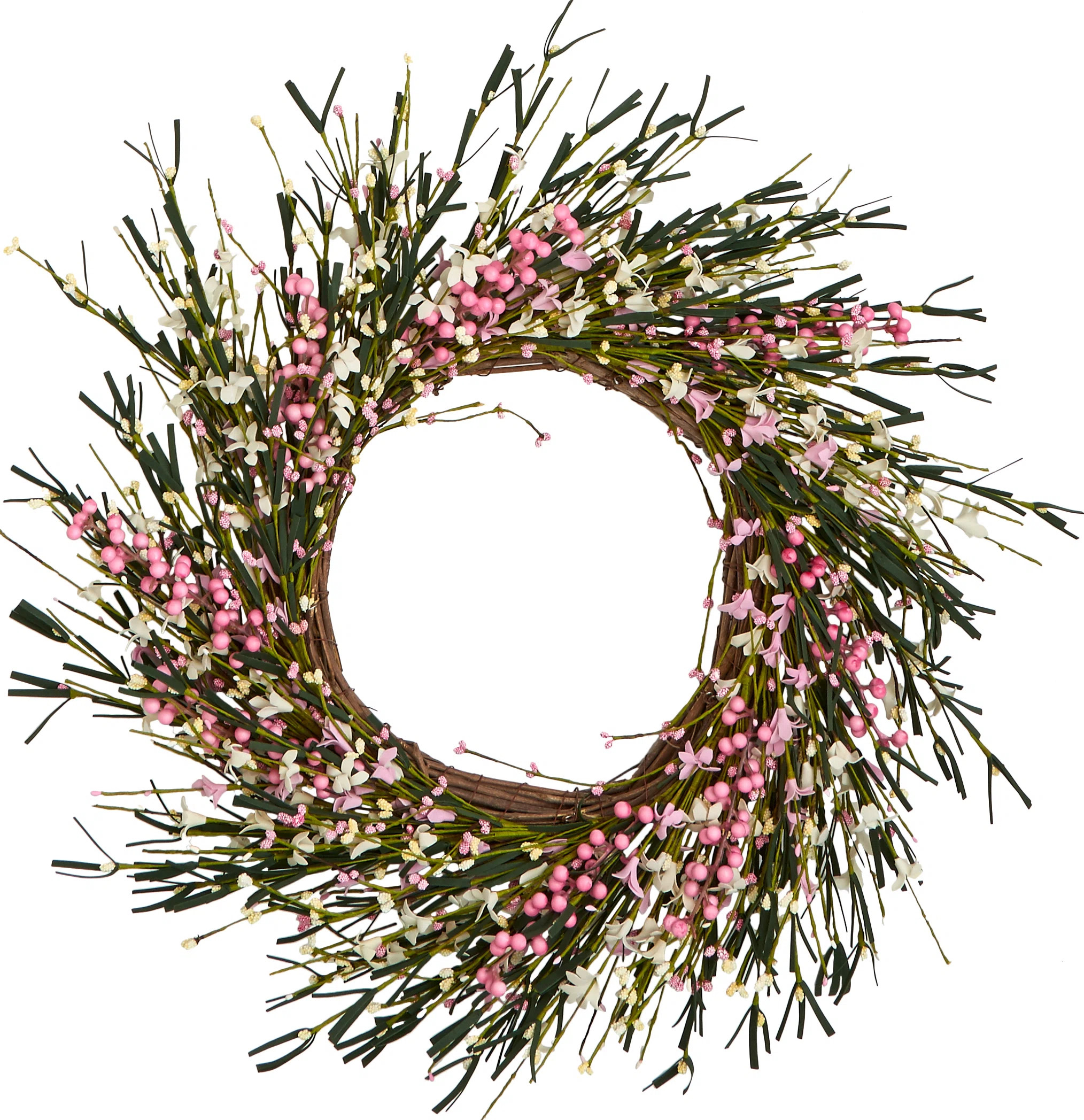 Ophelia & Co. 20" Small Flower & Berry Twig Wreath | Wayfair | Wayfair North America