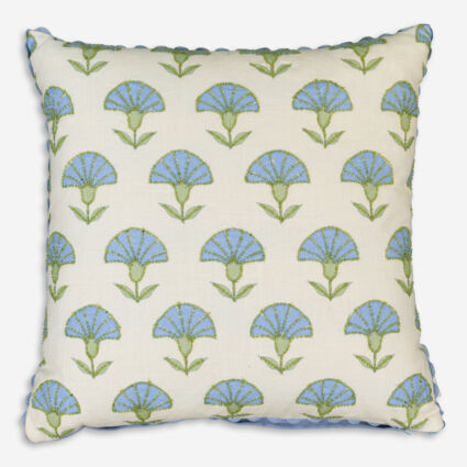 Cream & Lilac Floral Beaded Cushion 45x45cm | TK Maxx