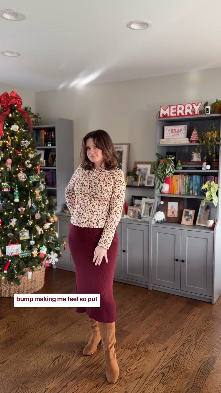 my bump won’t stop me from wearing the chicest @sezane pieces… well at least not yet! 😉

Lenie T-shirt in Miranda print - I sized up to L for bump, M would’ve fit fine without!

Naelle skirt in burgundy - M, which would be my size regardless!

Sebastine jacket - size 6, which would fit better without bump

Tea Dress in Miranda navy - size 8, which is for the bump, otherwise I’d be a size 6 as normal

Max shirt in Hereford check - size 4, which is sizing up for me in the Max, but I think that’s a size I’d go with in the future because I prefer oversized button ups

Richie coat - size 4, I could possibly do a 6 if I wanted even more oversized but the 4 is perfect!

Artemis belt in pistachio - size 80, which is good for my  (high) waist even now, but will be ideal for waist or midrise after baby 

Jcrew factory boots are size 7.5, which is TTS for me! They fit my average size calves too :)

#LTKSeasonal #LTKHoliday #LTKBump