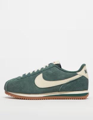 Nike Cortez suede trainers in dark green and cream | ASOS (Global)