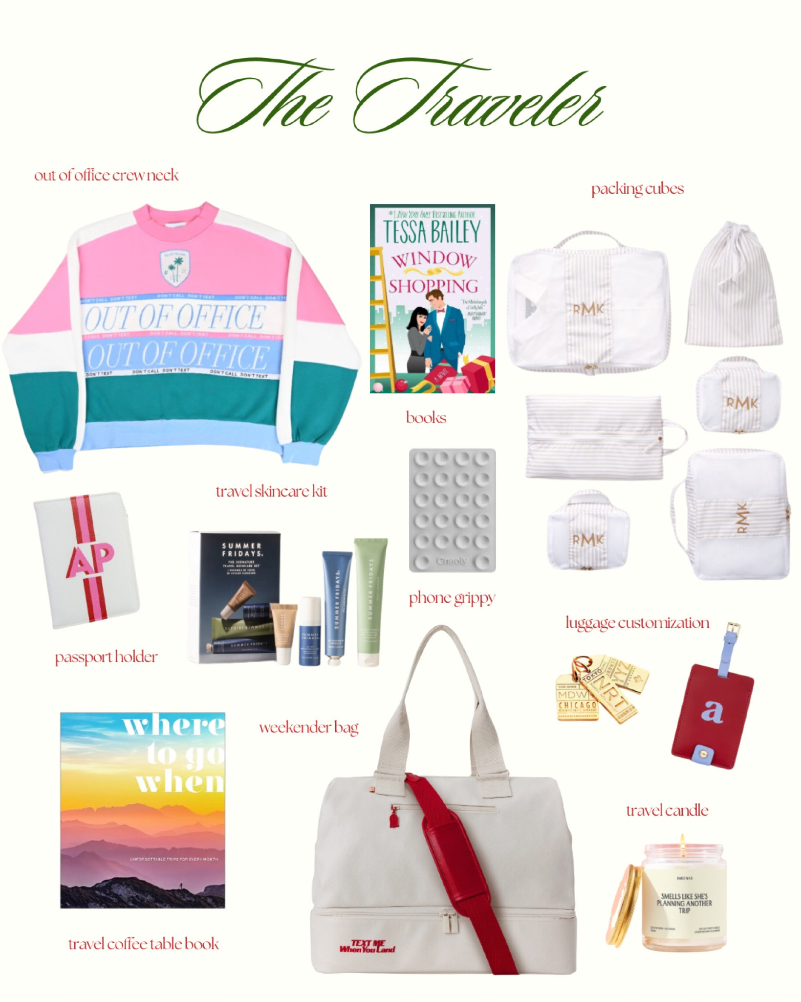 For the wanderlust-filled traveler in your life! 🌍✈️ From packing cubes to travel reads and cozy airport wear, these essentials are perfect for those always on the go. Whether they’re planning their next big adventure or need a little comfort on the journey, these gifts will keep them ready to explore. Shop all my travel picks below! #LTKHoliday #LTKGiftGuide #TravelerEssentials #WanderlustWednesday #TravelGifts #JetSetter #AdventureAwaits #PackingEssentials #GiftsForTravelers #AirportStyle #TravelMustHaves #GlobetrotterGifts #ExploreMore #TravelGuide #GiftsofAdventure