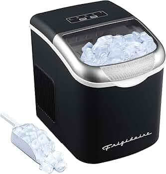 FRIGIDAIRE Retro Compact Ice Maker Machine, Bullet Ice, 26 lb per Day (Black) | Amazon (US)