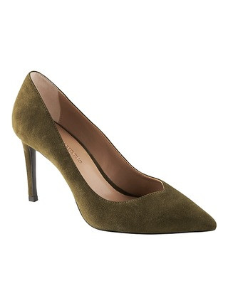 Banana Republic Womens Madison 12-Hour Pump Olive Suede Size 10 | Banana Republic US